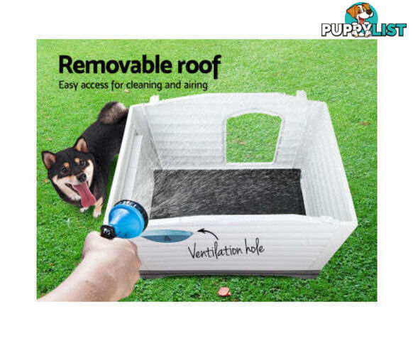 i.Pet Dog Kennel House Outdoor Plastic Puppy Shelter - PET-DH-P424-BL