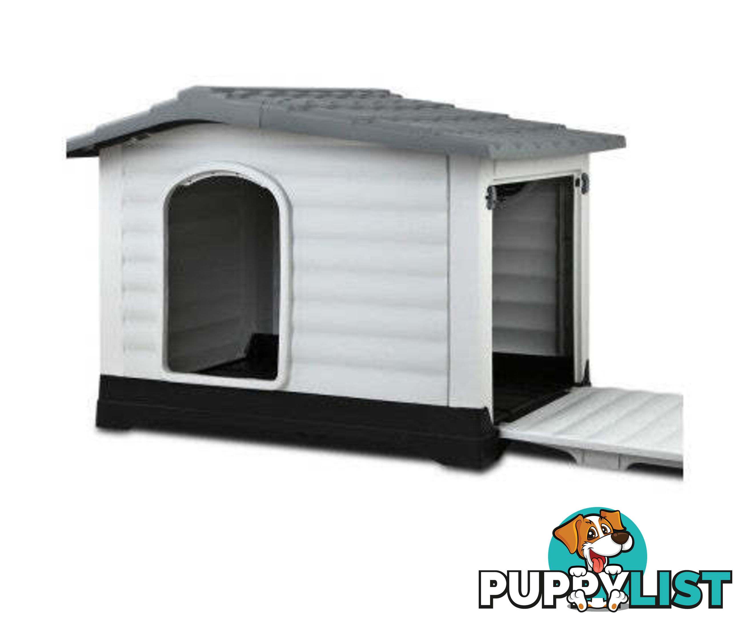 i.Pet Dog Kennel House Outdoor Plastic Puppy Shelter - PET-DH-P424-BL
