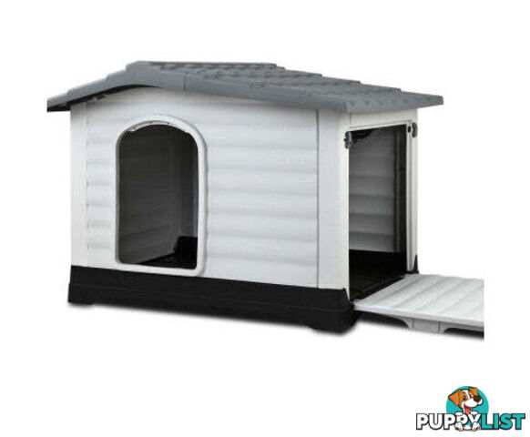 i.Pet Dog Kennel House Outdoor Plastic Puppy Shelter - PET-DH-P424-BL