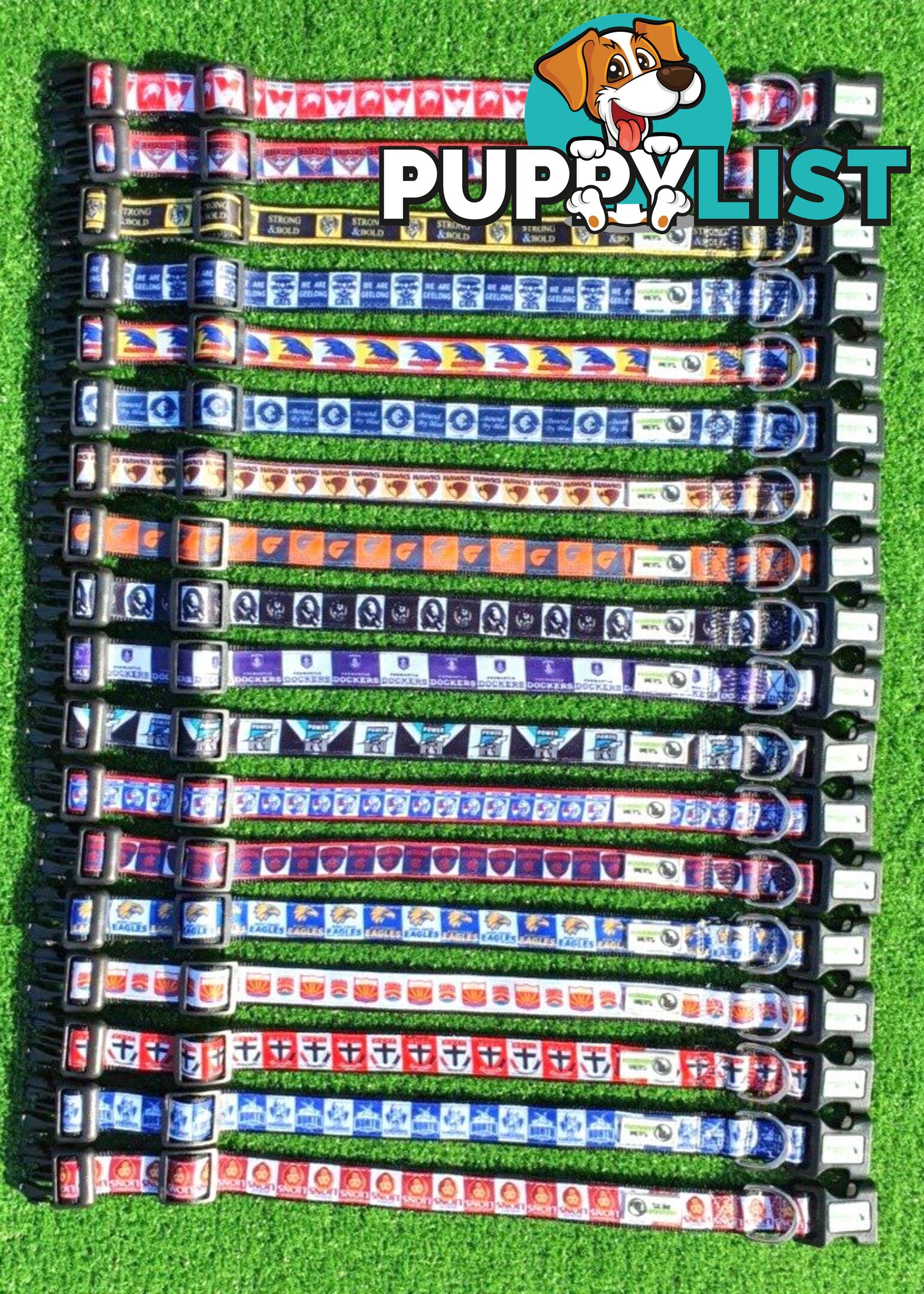 AFL Dog Collars, Footy - Aussie Rules - Moondidley Pets - MDPCOLAFLSHH