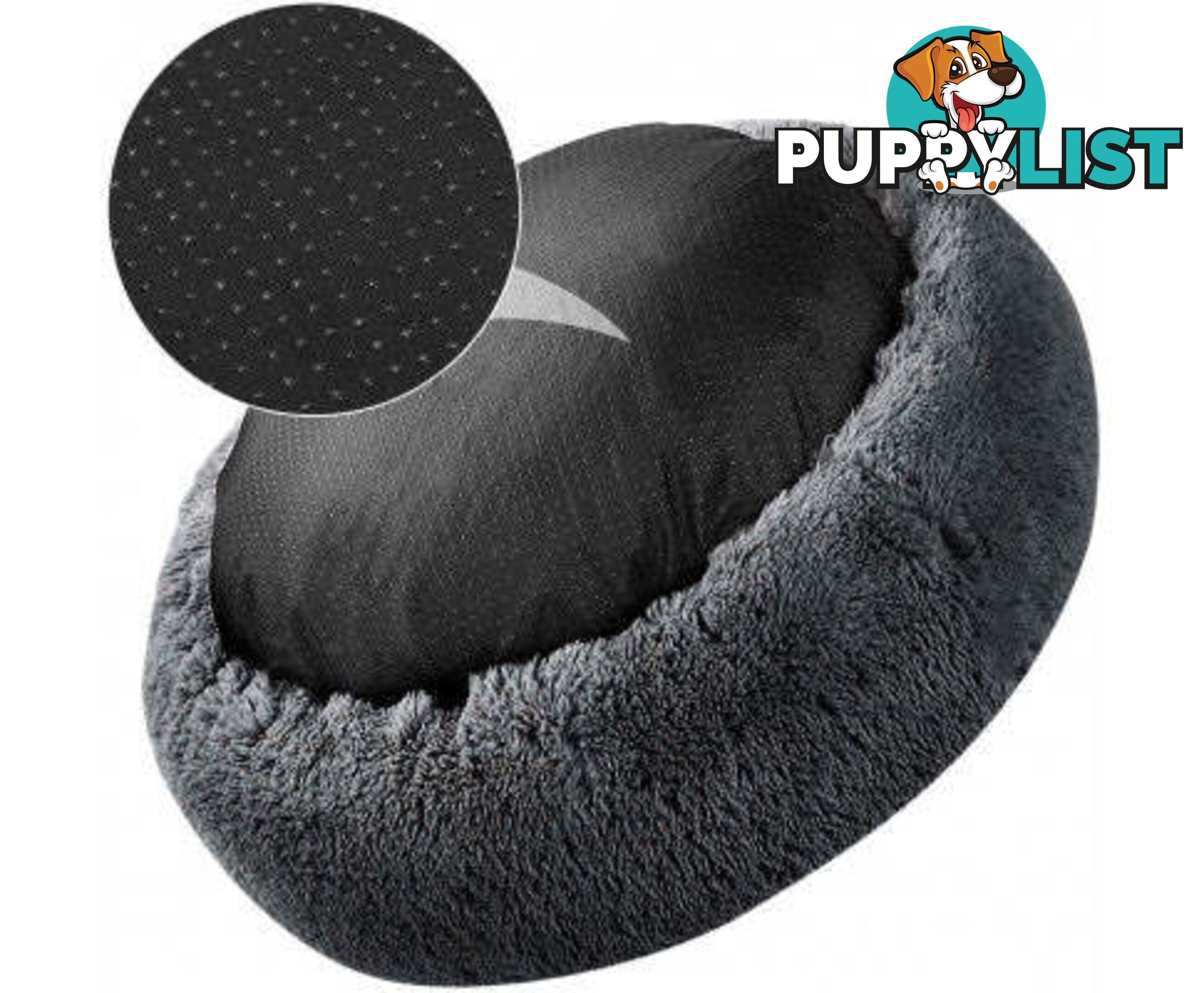 Soft Dog/Cat Bed Round, Washable - V324-PETDB-DGREY-50