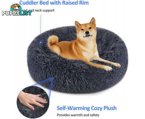 Soft Dog/Cat Bed Round, Washable - V324-PETDB-DGREY-50