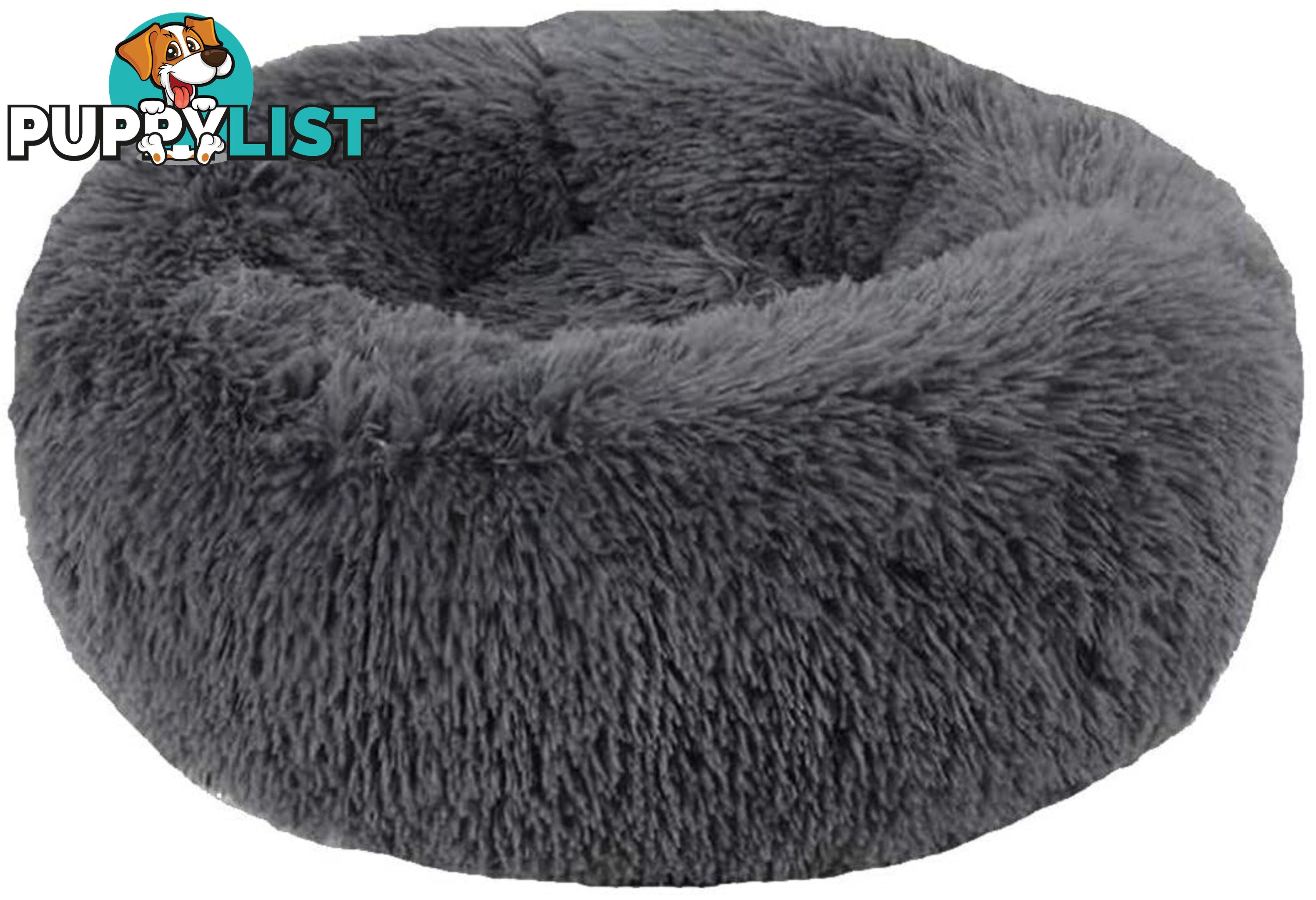 Soft Dog Bed Round Washable Plush Cat Bed Sofa Small 50cm - V324-PETDB-DGREY-50