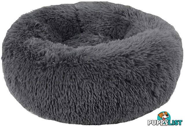 Soft Dog Bed Round Washable Plush Cat Bed Sofa Small 50cm - V324-PETDB-DGREY-50