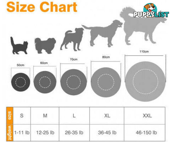 Soft Dog/Cat Bed Round, Washable - V324-PETDB-DGREY-50