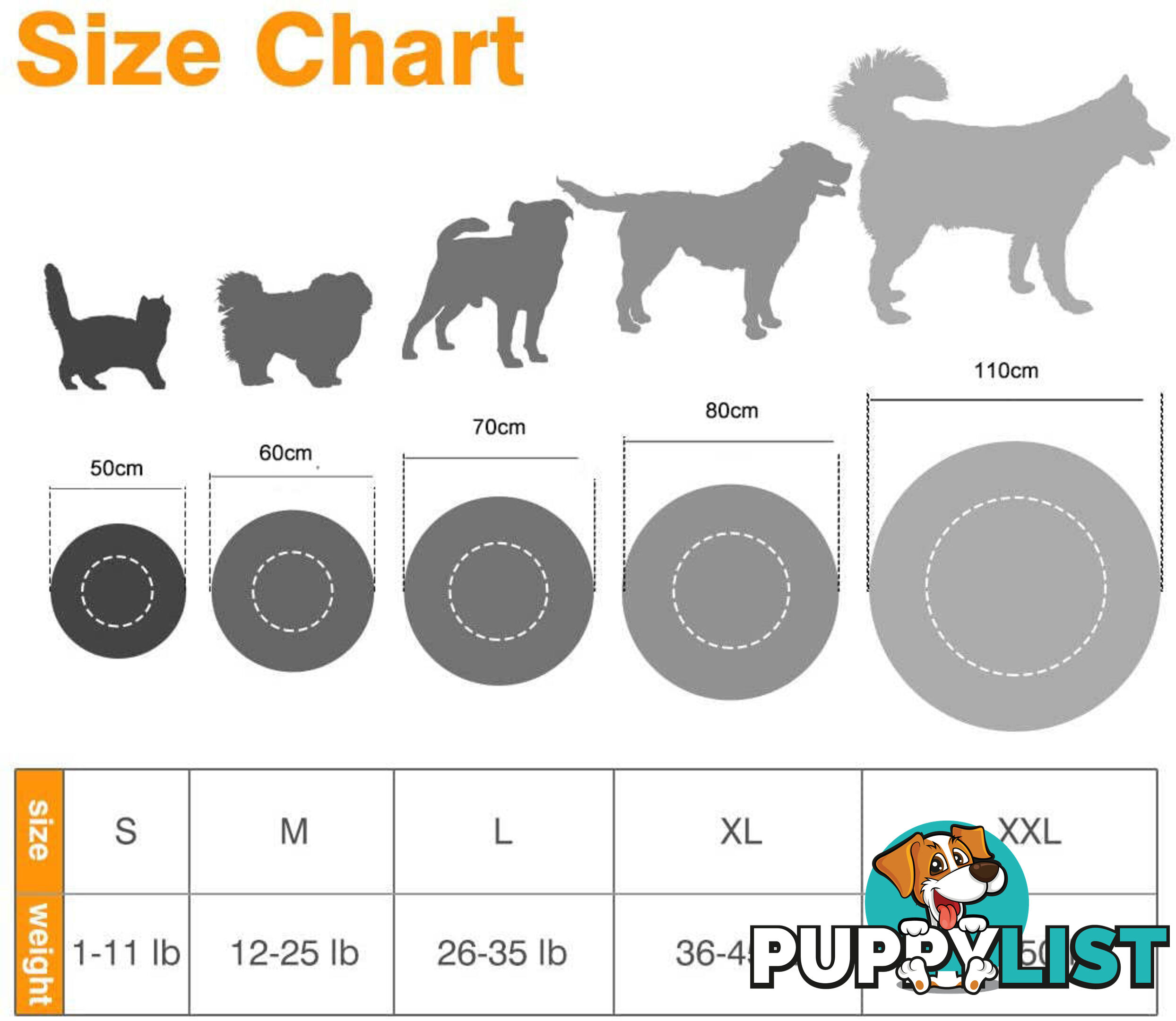Soft Dog Bed Round Washable Plush Cat Bed Sofa Small 50cm - V324-PETDB-DGREY-50
