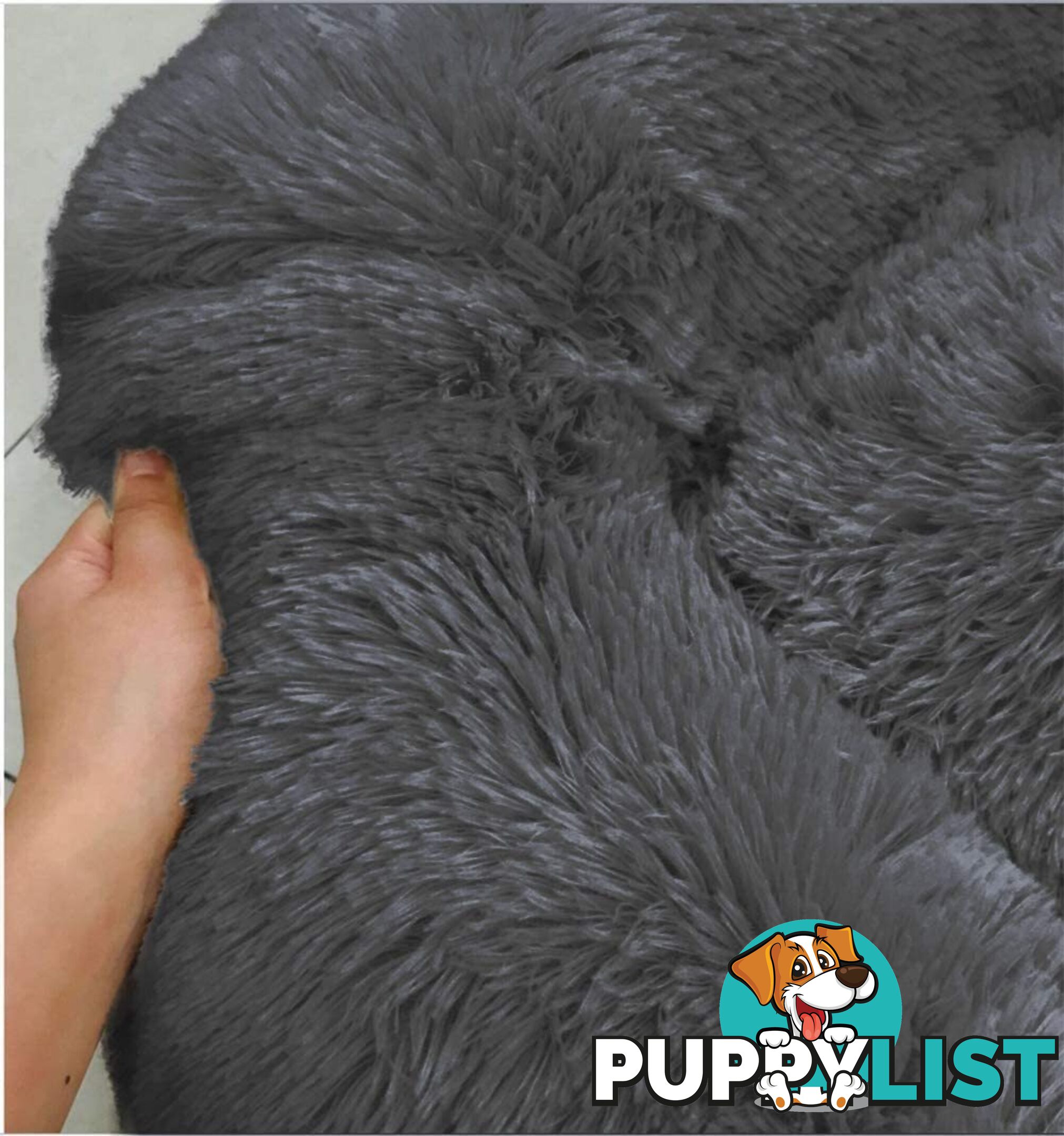 Soft Dog Bed Round Washable Plush Cat Bed Sofa Small 50cm - V324-PETDB-DGREY-50