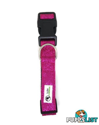 Bling Glitter Overlay Nylon Collar - Breakaway Buckle - Moondidley Pets - MDPCOLBLISBLK