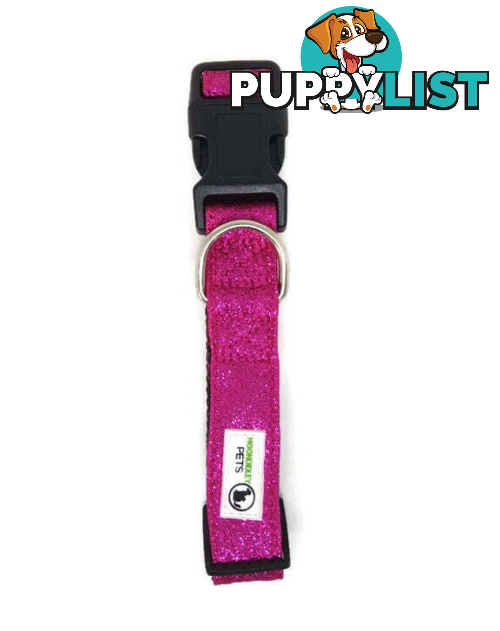 Bling Glitter Overlay Nylon Collar - Breakaway Buckle - Moondidley Pets - MDPCOLBLISBLK
