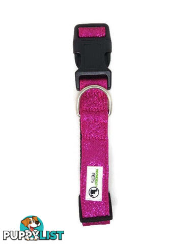 Bling Glitter Overlay Nylon Collar - Breakaway Buckle - Moondidley Pets - MDPCOLBLISBLK