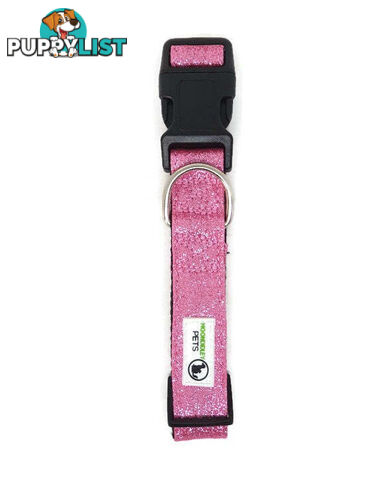 Bling Glitter Overlay Nylon Collar - Breakaway Buckle - Moondidley Pets - MDPCOLBLISBLK