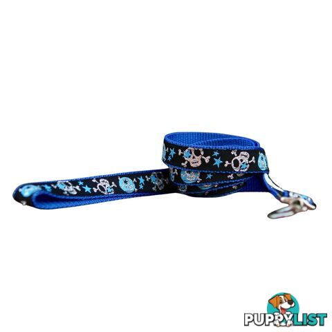 Skulls & Stars Dog Lead / Dog Leash - Hand Made by The Bark Side - TBSLDSKULPNK201.8