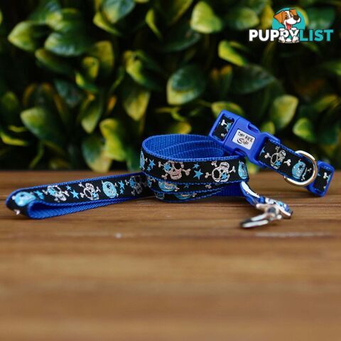 Skulls & Stars Dog Lead / Dog Leash - Hand Made by The Bark Side - TBSLDSKULPNK201.8
