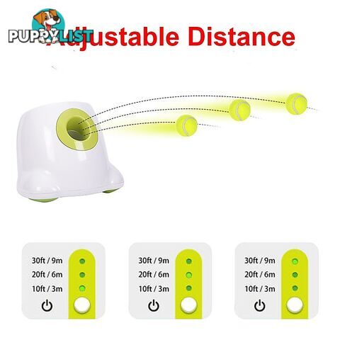 Dog Ball Launcher Thrower Automatic Tennis Fetch Throwing Machine 3 Balls - V63-836951