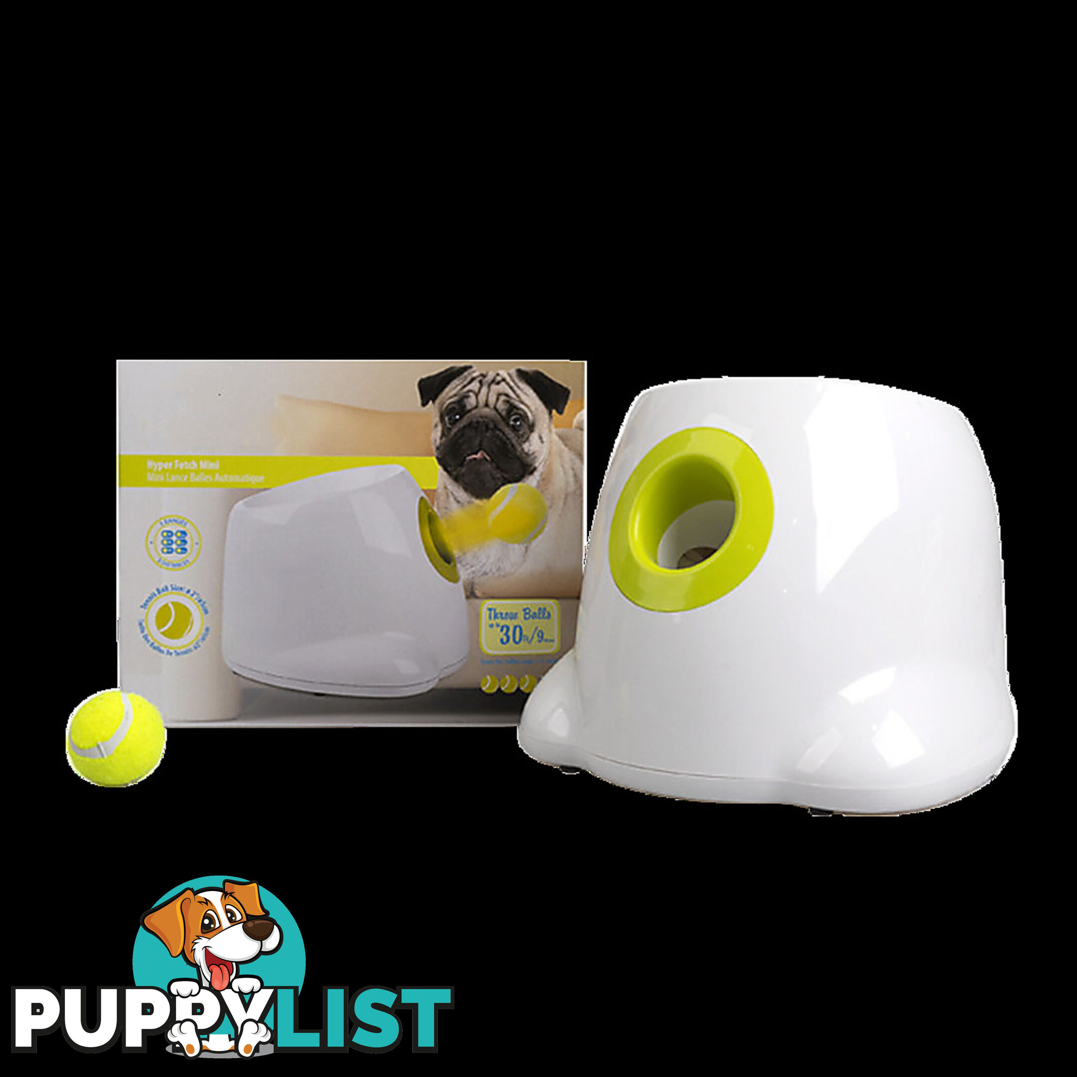 Dog Ball Launcher Thrower Automatic Tennis Fetch Throwing Machine 3 Balls - V63-836951