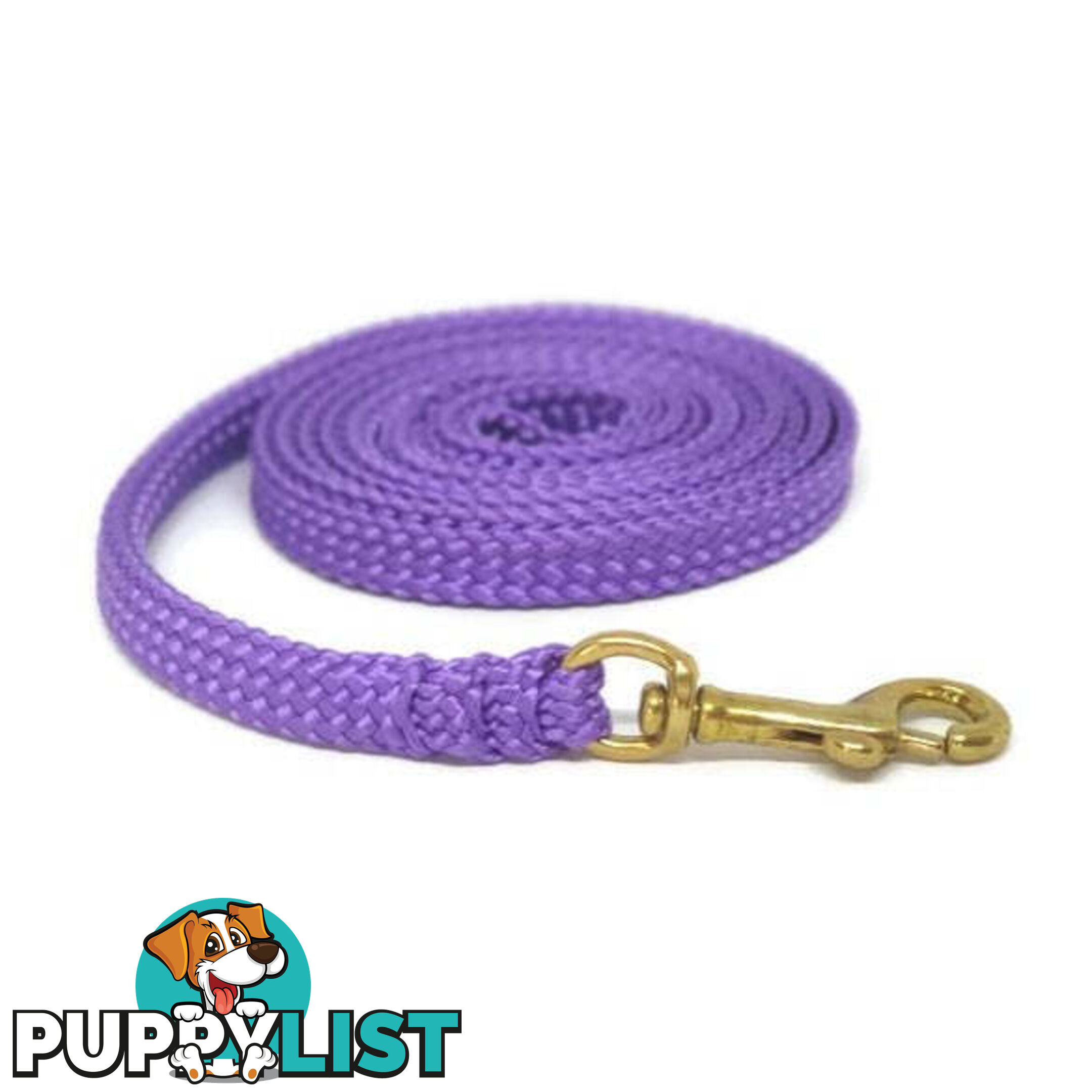 1.8m to 10m Long Dog Lead No Stitching Tough Yarnix 10mm Wide - YNXLD10-1.8-PUR-SS