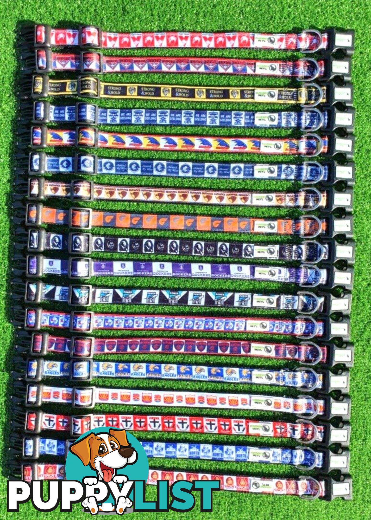 AFL Dog Collars, Footy - Aussie Rules - Moondidley Pets - MDPCOLAFLXSSS