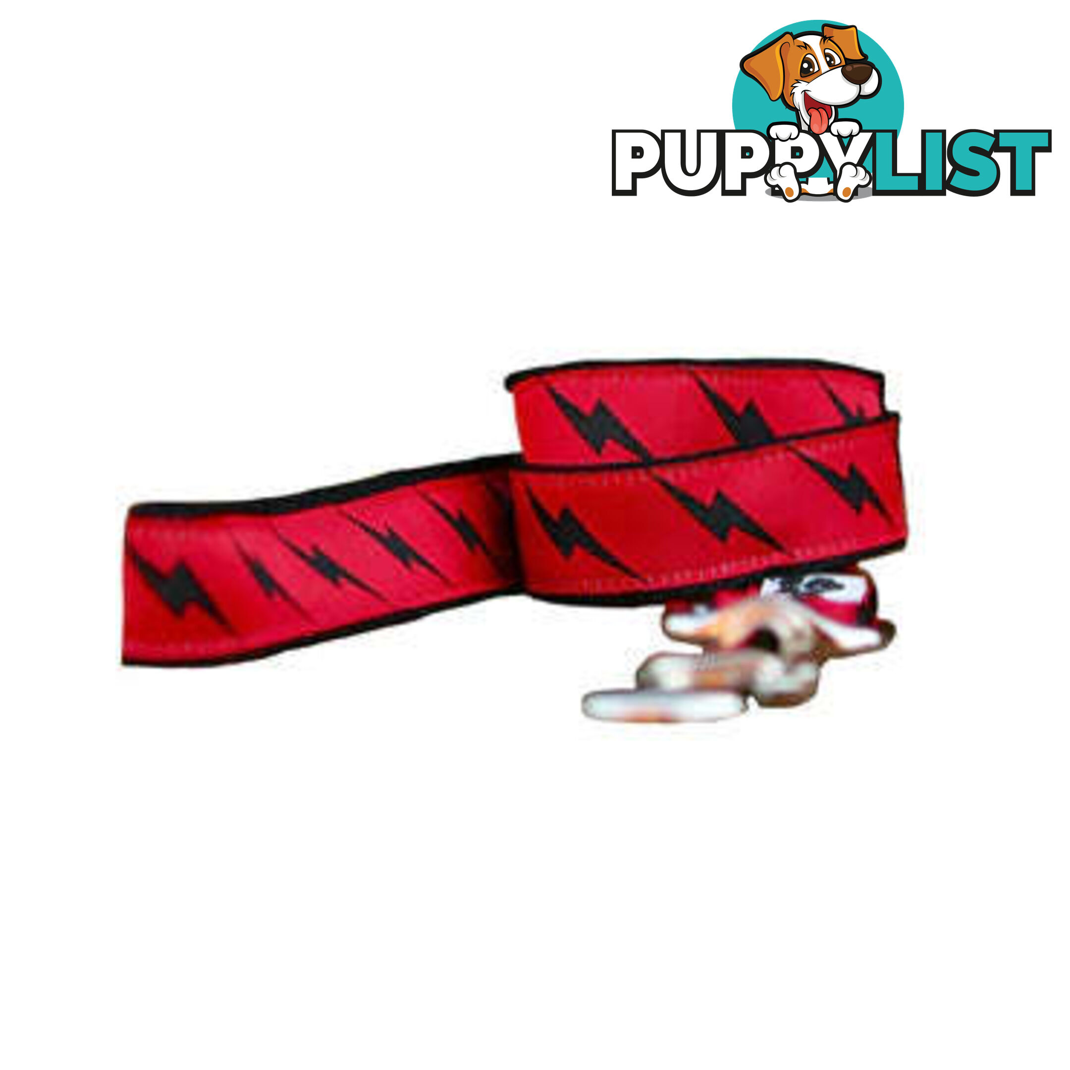 Lightning Bolt Dog Lead / Dog Leash - Hand Made by The Bark Side - TBSLDLIGBLK201.5
