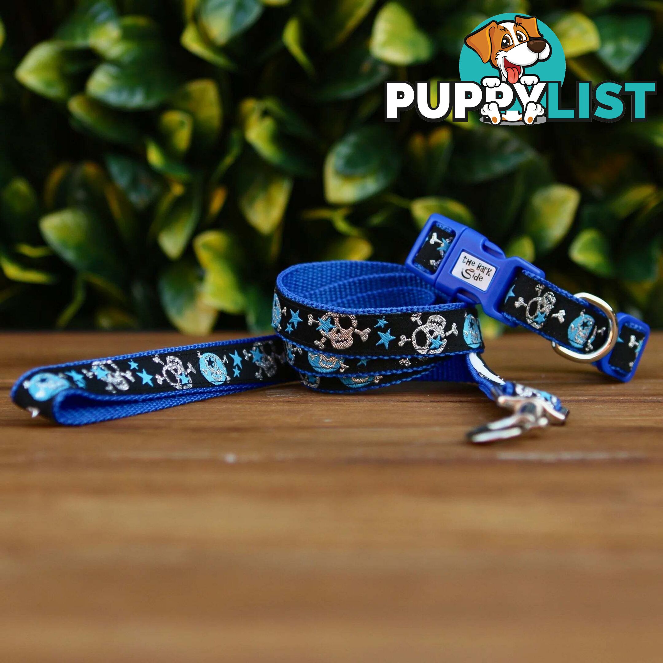 Skulls & Stars Dog Lead / Dog Leash - Hand Made by The Bark Side - TBSLDSKULPUR201.8