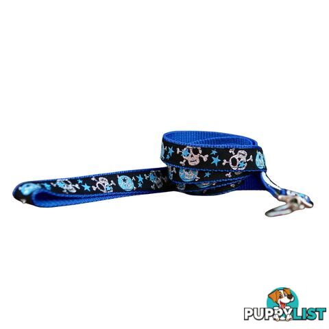 Skulls & Stars Dog Lead / Dog Leash - Hand Made by The Bark Side - TBSLDSKULPUR201.8