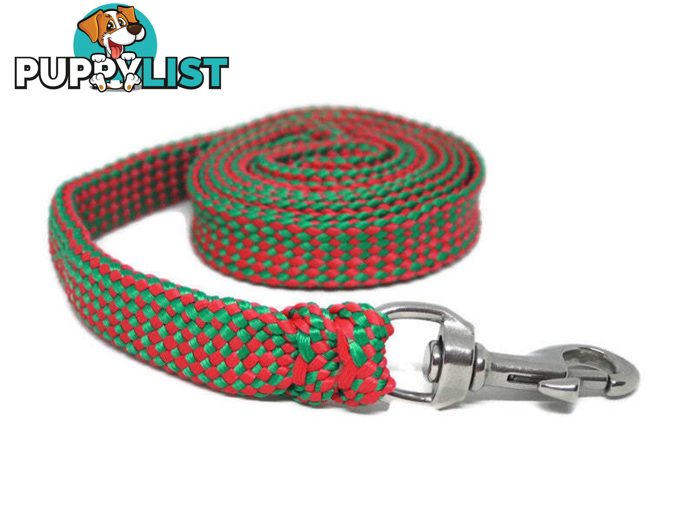 1.8m to 10m Long Dog Lead No Stitching Tough Yarnix 20mm Wide - YNXLD203SSPNK