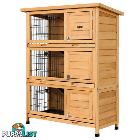 i.Pet Rabbit Hutch 91.5cm x 46cm x 116.5cm Chicken Coop Large House Cage Run Wooden Bunny Outdoor - PET-GT-RHT1240-3L