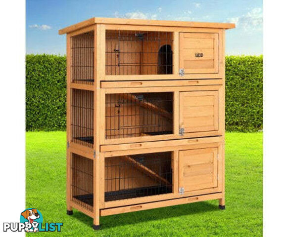 i.Pet Rabbit Hutch Large Metal Run Wooden Cage Waterproof Outdoor Pet Chicken Coop Guinea Pig Ferret 91.5cm x 46cm x 116.5cm - PET-GT-RHT1240-3L