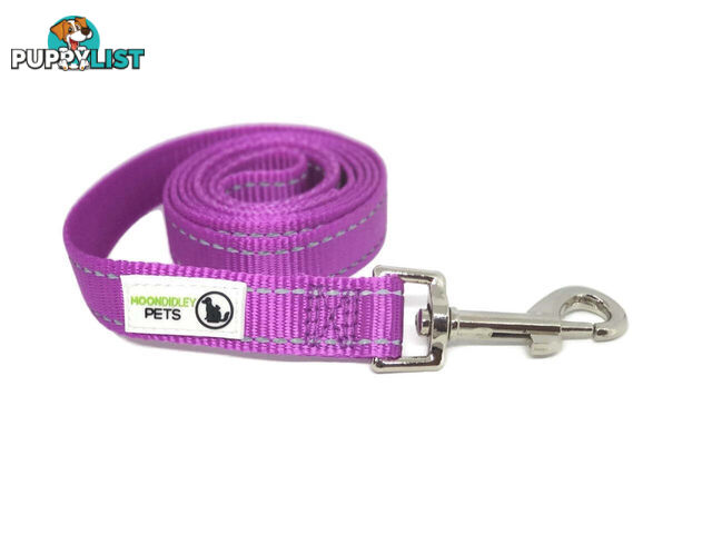 5m Long Nylon w/Reflective Stitching Dog Lead - Moondidley Pets - MDPLDREFLBLU255