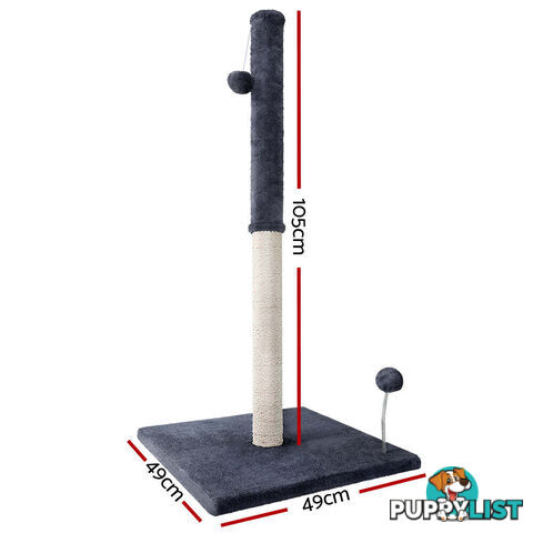 i.Pet Cat Tree 105cm Scratching Post Scratcher Tower Condo House Hanging toys Grey - PET-CAT-FL016-2-GR
