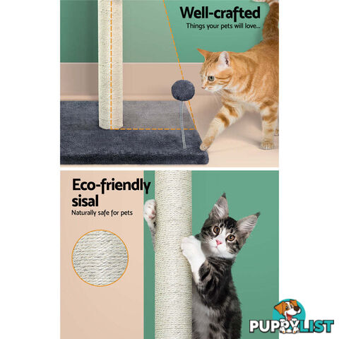 i.Pet Cat Tree 105cm Scratching Post Scratcher Tower Condo House Hanging toys Grey - PET-CAT-FL016-2-GR