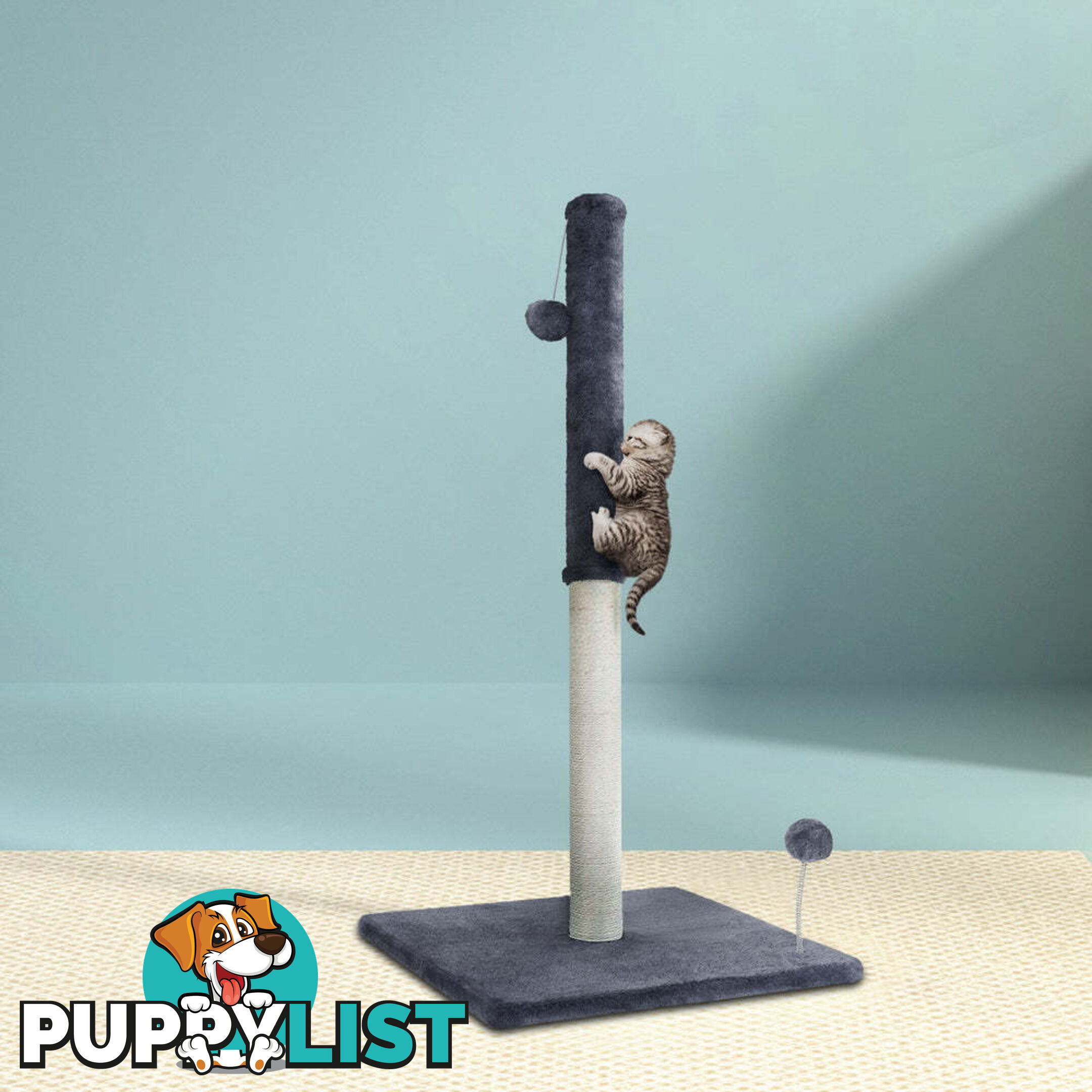 i.Pet Cat Tree 105cm Scratching Post Scratcher Tower Condo House Hanging toys Grey - PET-CAT-FL016-2-GR