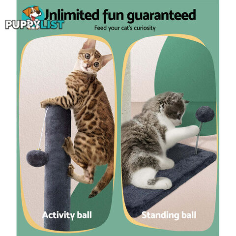 i.Pet Cat Tree 105cm Scratching Post Scratcher Tower Condo House Hanging toys Grey - PET-CAT-FL016-2-GR