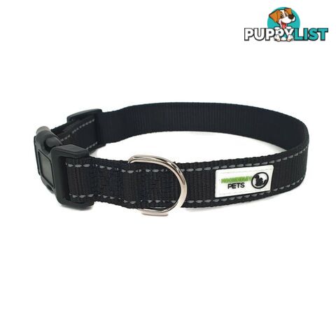 Nylon w/Reflective Stitching Dog Collar - Moondidley Pets - MDPCOLREFLTUR