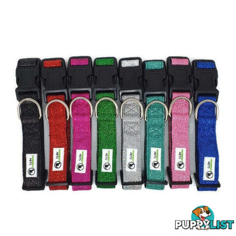 Bling Glitter Overlay Nylon Collar - Breakaway Buckle - Moondidley Pets - MDPCOLBLISSIL