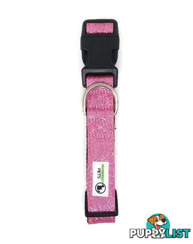 Bling Glitter Overlay Nylon Collar - Breakaway Buckle - Moondidley Pets - MDPCOLBLISSIL
