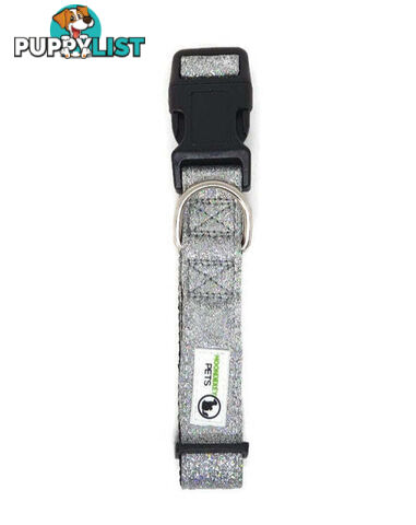 Bling Glitter Overlay Nylon Collar - Breakaway Buckle - Moondidley Pets - MDPCOLBLISSIL