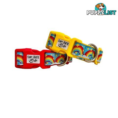 Rainbow Dog Collar - Hand Made by The Bark Side - TBSRAILRED