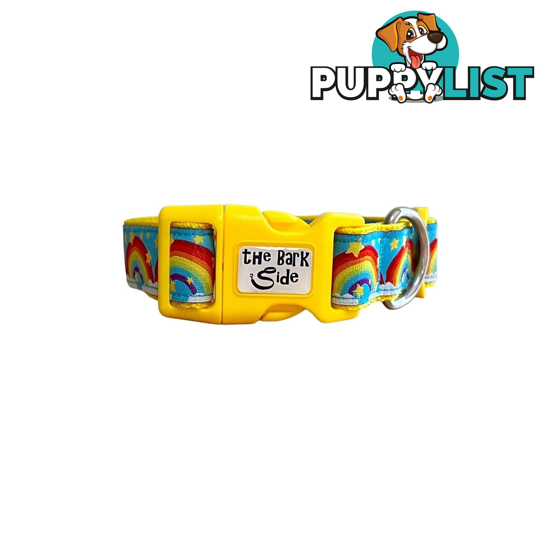Rainbow Dog Collar - Hand Made by The Bark Side - TBSRAILRED
