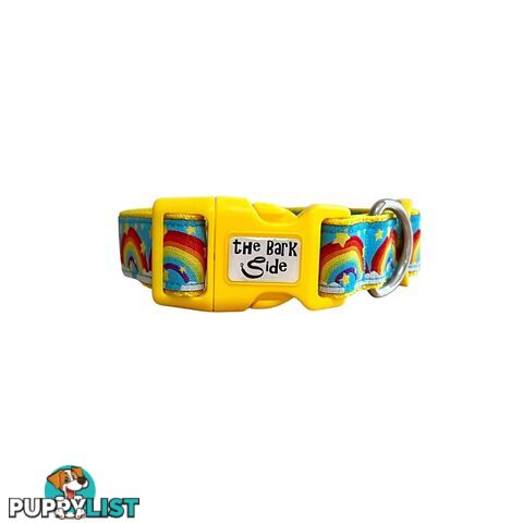 Rainbow Dog Collar - Hand Made by The Bark Side - TBSRAILRED