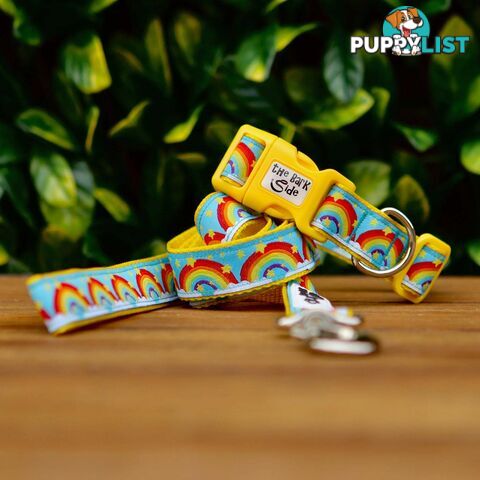 Rainbow Dog Collar - Hand Made by The Bark Side - TBSRAILRED