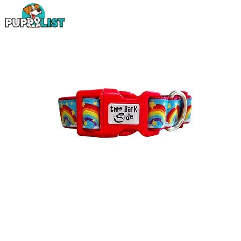 Rainbow Dog Collar - Hand Made by The Bark Side - TBSRAILRED