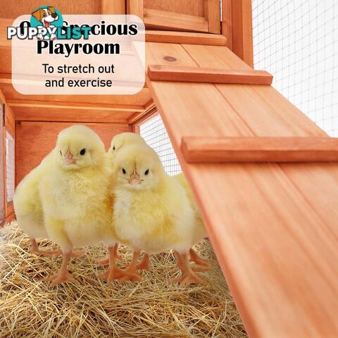 Rabbit Hutch Chicken Coop 204 x 45 x 85cm 2 Storey Cage Mansion - V274-PET-RH10016