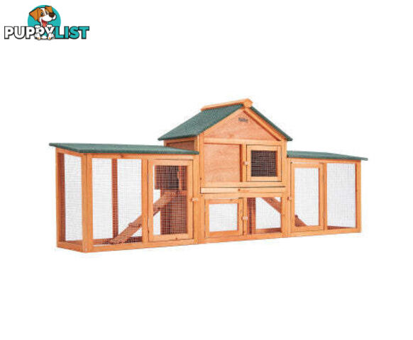 Paw Mate 204 x 45 x 85cm Rabbit Hutch Chicken Coop 2 Storey Large Cage Run - V274-PET-RH10016