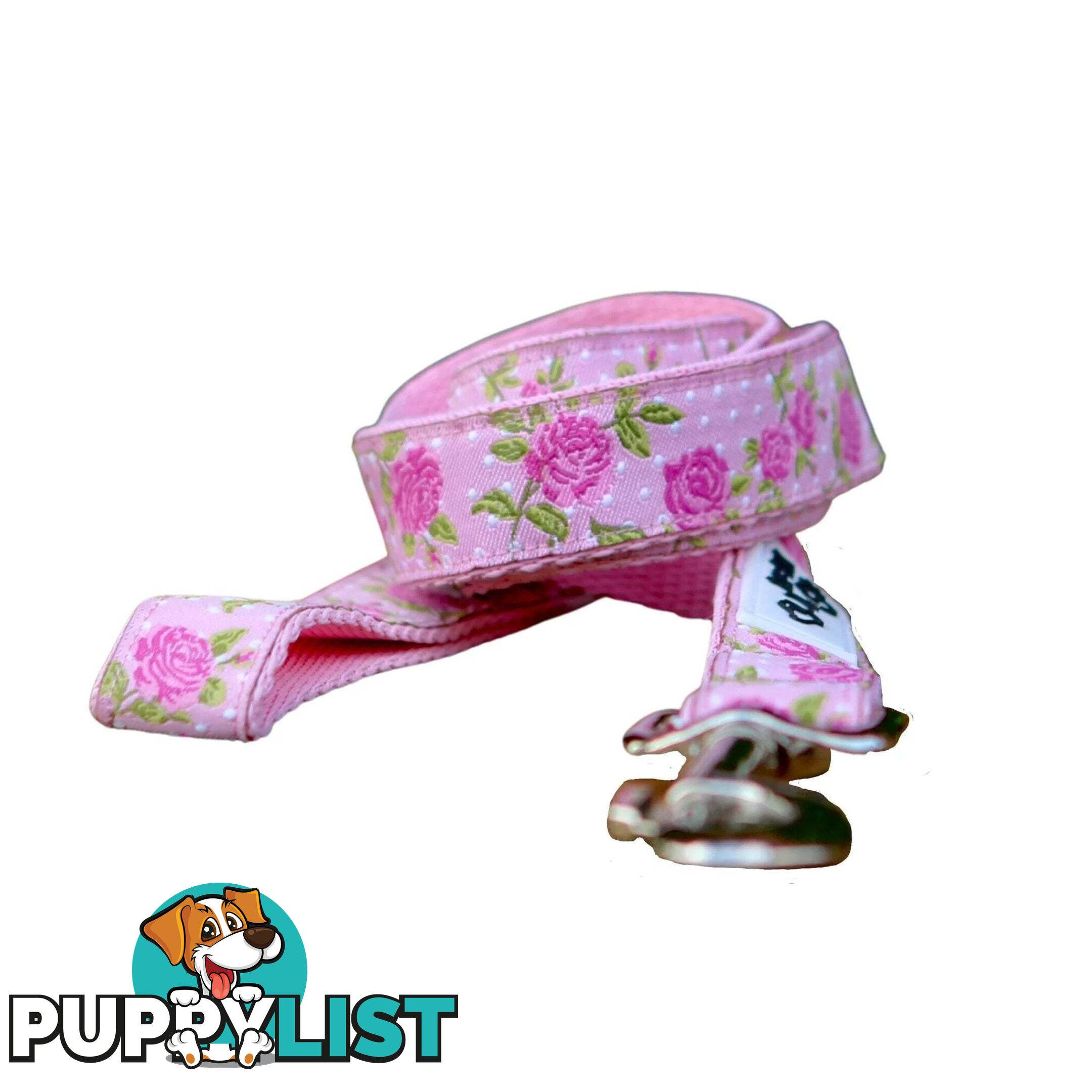 Rose Dog Lead / Dog Leash - Hand Made by The Bark Side - TBSLDROSPNK201.8