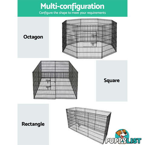 i.Pet 36" 8 Panel Dog Playpen Pet Fence Exercise Cage Enclosure Play Pen - PET-DOGPLAYPEN-36