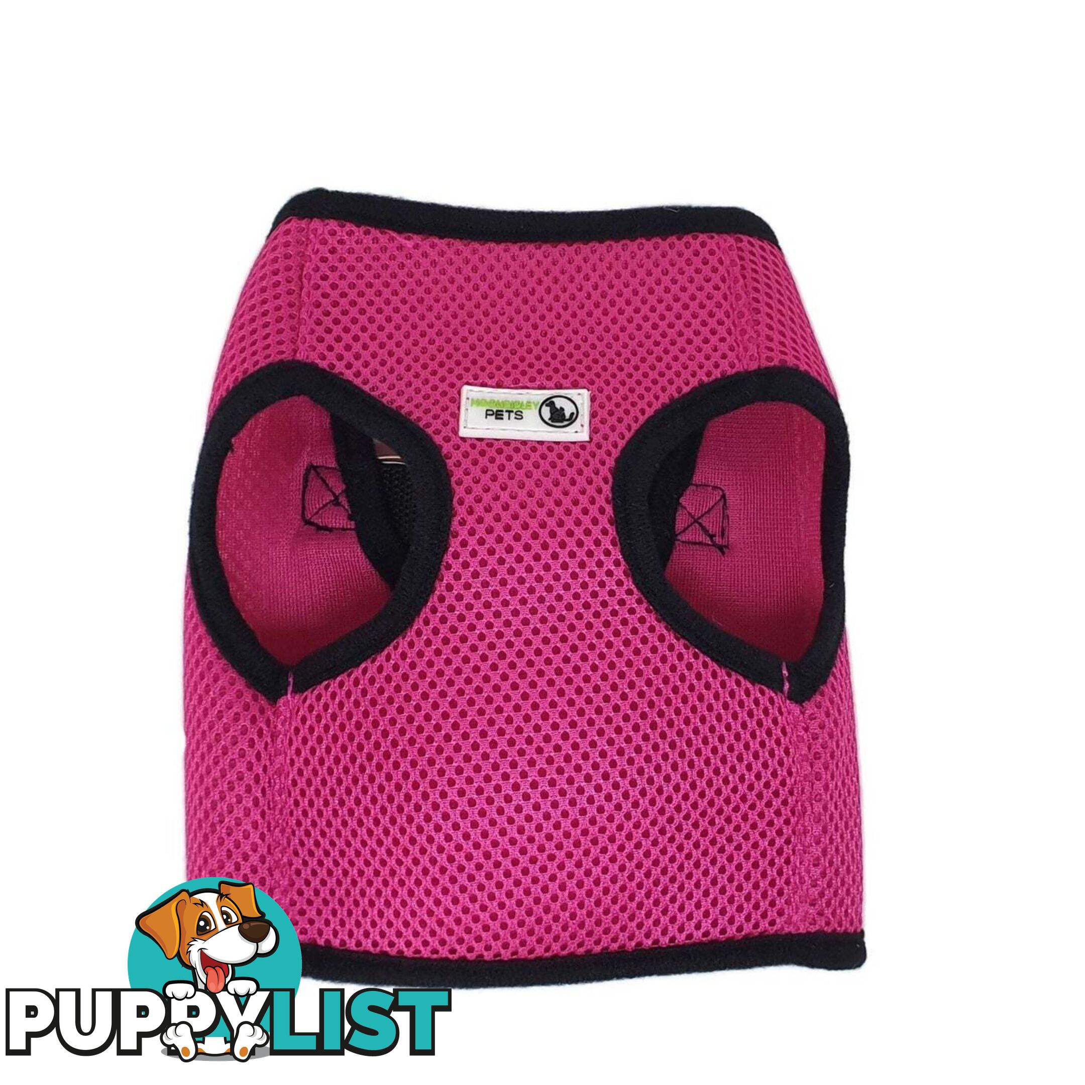 Vest Harness Pet Dog-Cat Step-in Velcro and Buckle Attachments - Moondidley Pets - MDPVESTMBLK