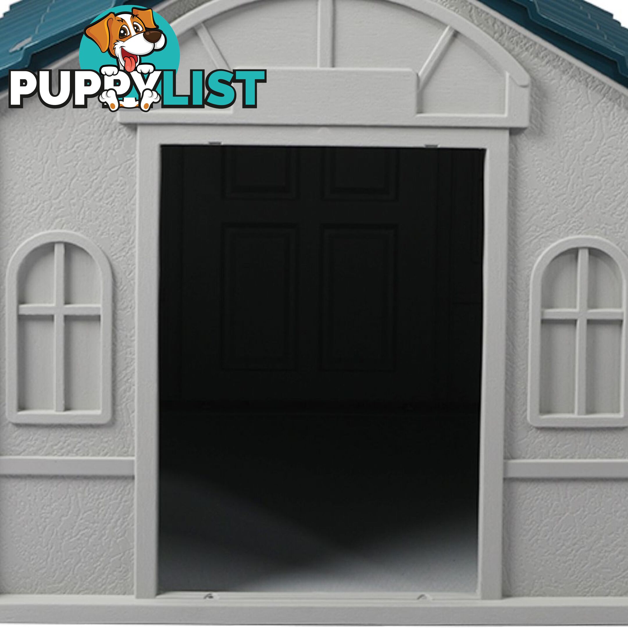 Dog Kennel Outdoor Indoor Pet Plastic Garden House Weatherproof Outside PaWz - WB-PT1081-XL-BL