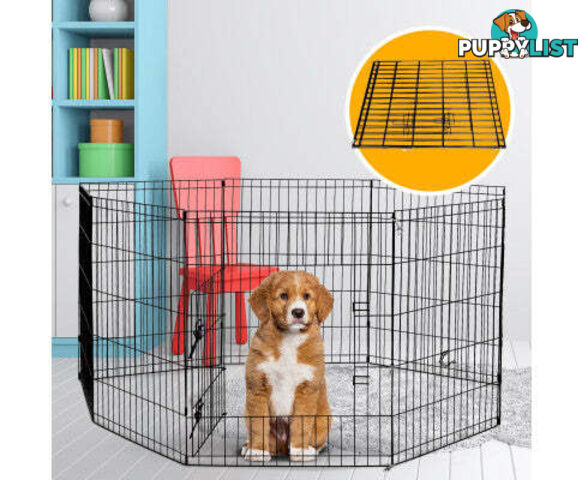 4Paws 8 Panel Playpen Puppy Exercise Fence Cage Enclosure Pets Black All Sizes - V160-10004323