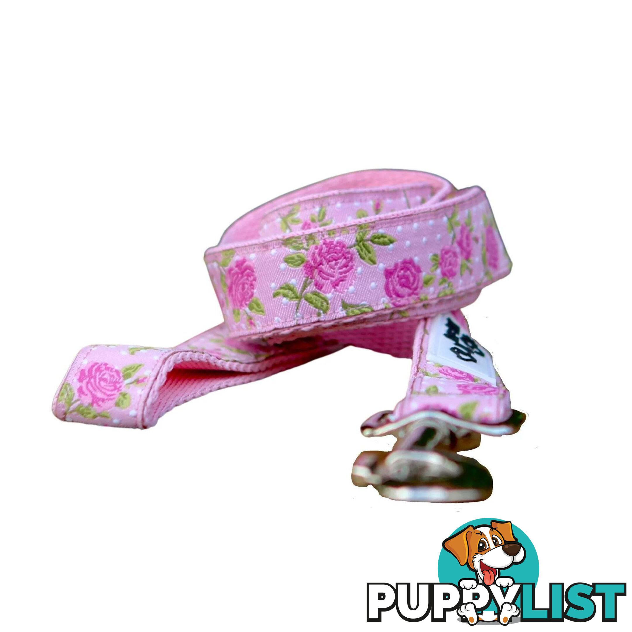 Rose Dog Lead / Dog Leash - Hand Made by The Bark Side - TBSLDROSPNK251.2