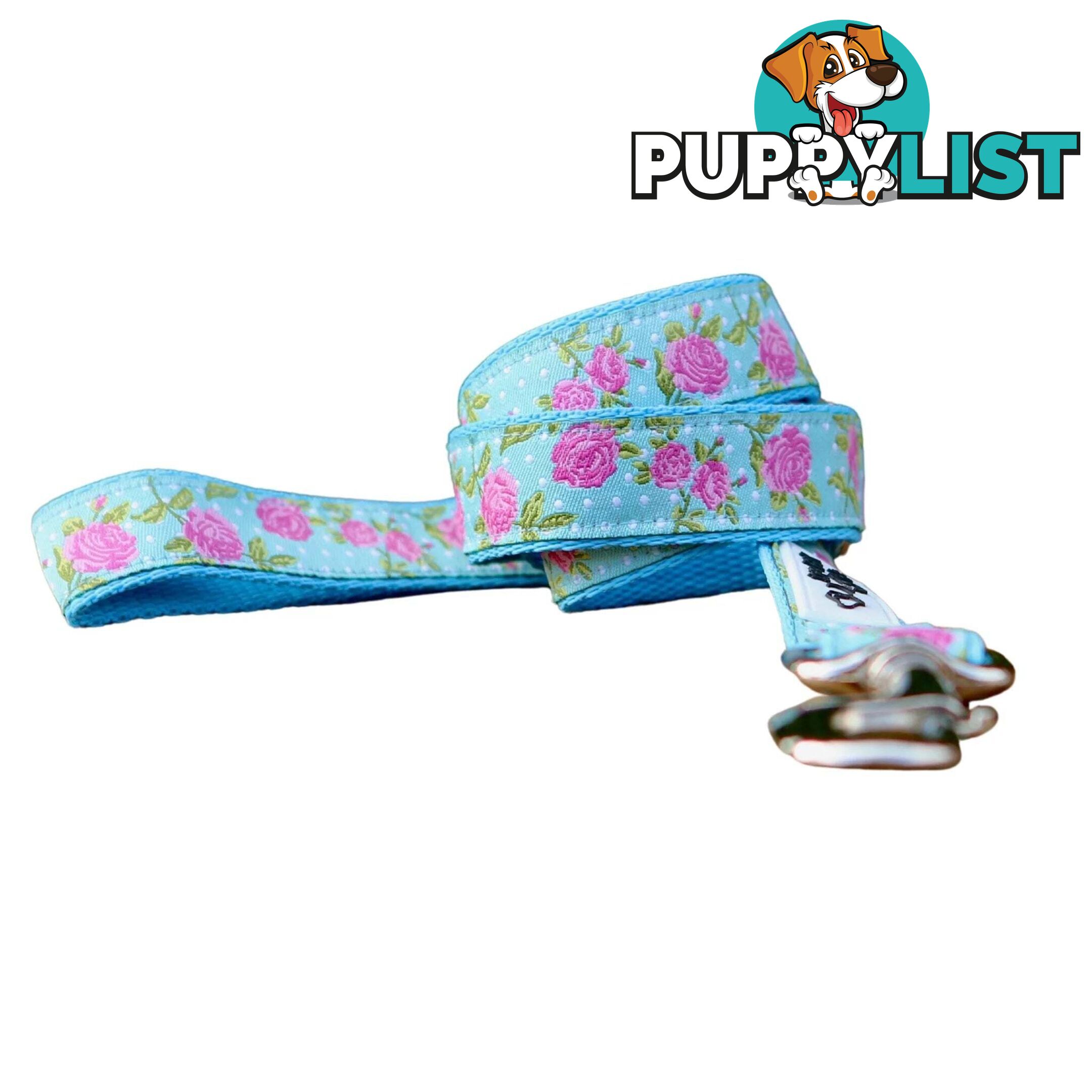 Rose Dog Lead / Dog Leash - Hand Made by The Bark Side - TBSLDROSPNK251.2